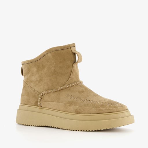 Gevoerde dames boots beige