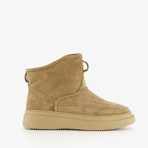 Gevoerde dames boots beige