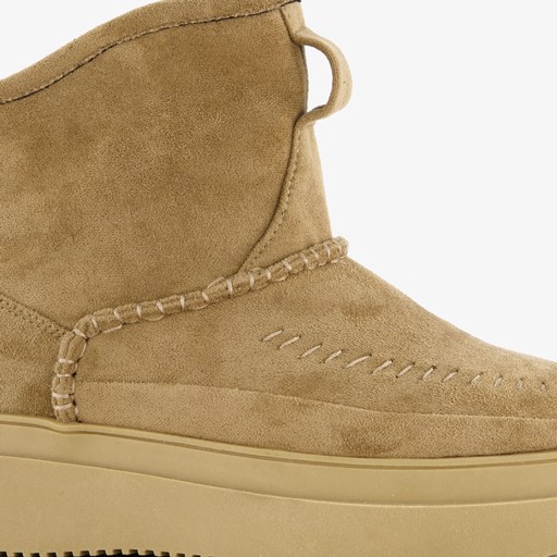 Gevoerde dames boots beige