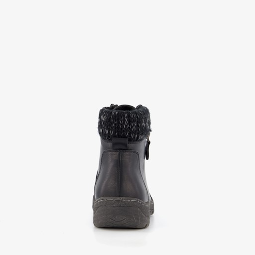 Lage gevoerde dames veterboots zwart