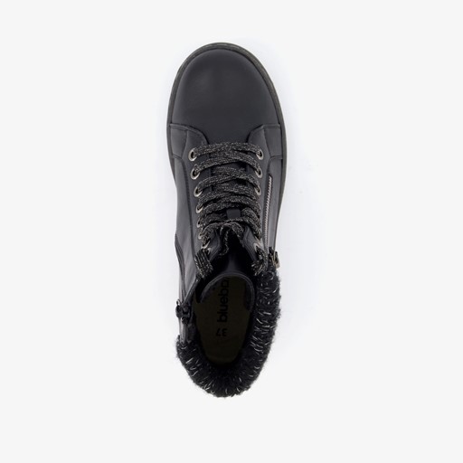 Lage gevoerde dames veterboots zwart