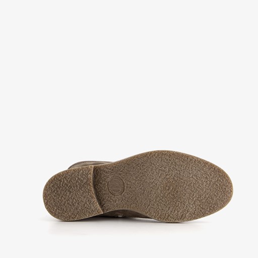 Suède dames enkellaarzen taupe