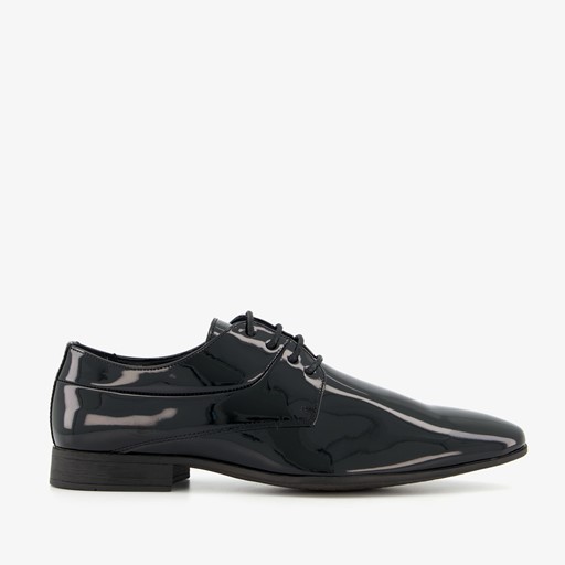 Heren lak veterschoenen zwart