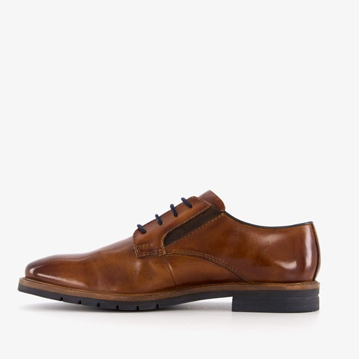 Leren heren veterschoenen cognac bruin