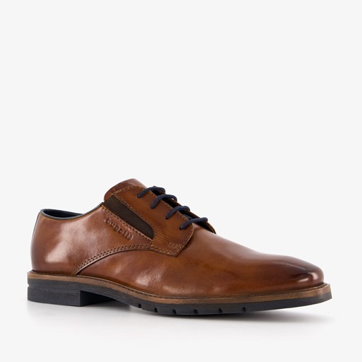 Leren heren veterschoenen cognac bruin