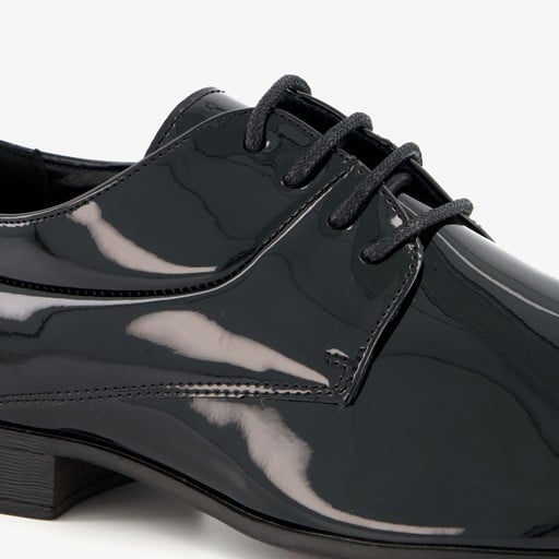 Heren lak veterschoenen zwart