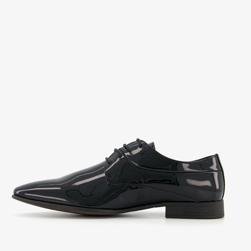 Heren lak veterschoenen zwart