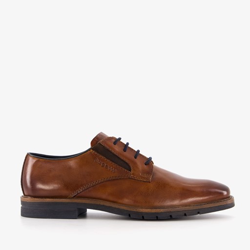 Leren heren veterschoenen cognac bruin