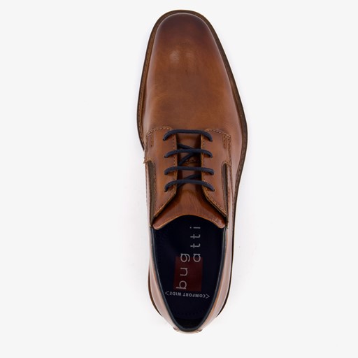 Leren heren veterschoenen cognac bruin