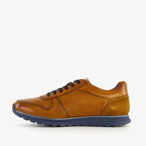 Leren heren sneakers cognac bruin
