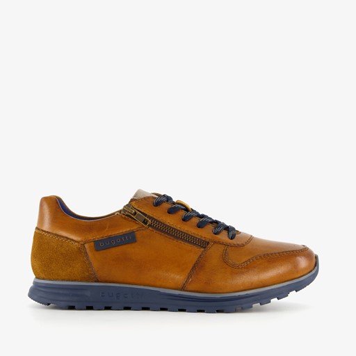Leren heren sneakers cognac bruin