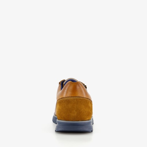 Leren heren sneakers cognac bruin