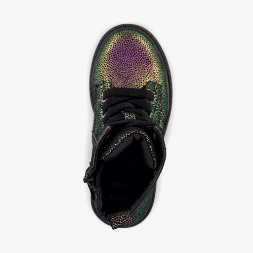 Leren meisjes veterboots multicolor