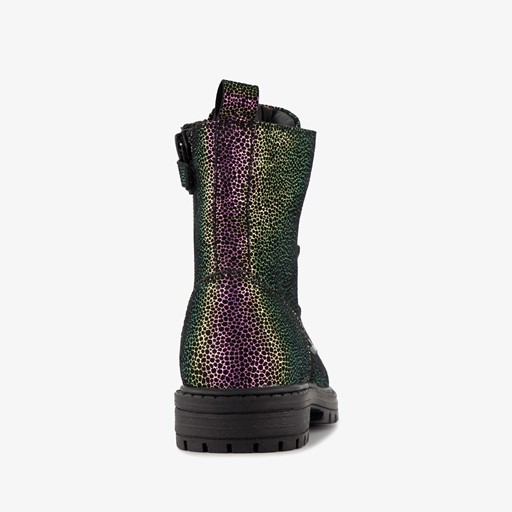 Leren meisjes veterboots multicolor