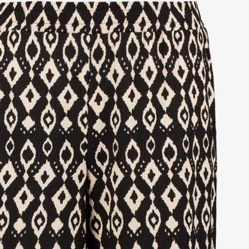 Dames pantalon zwart met print