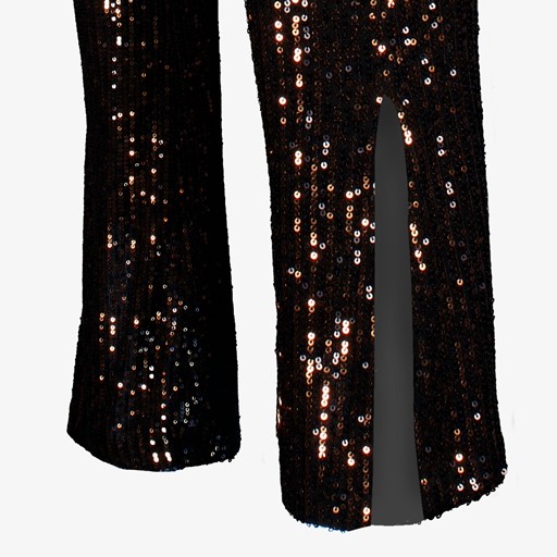 Dames glitter flared legging bruin