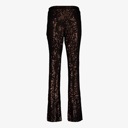 Dames glitter flared legging bruin