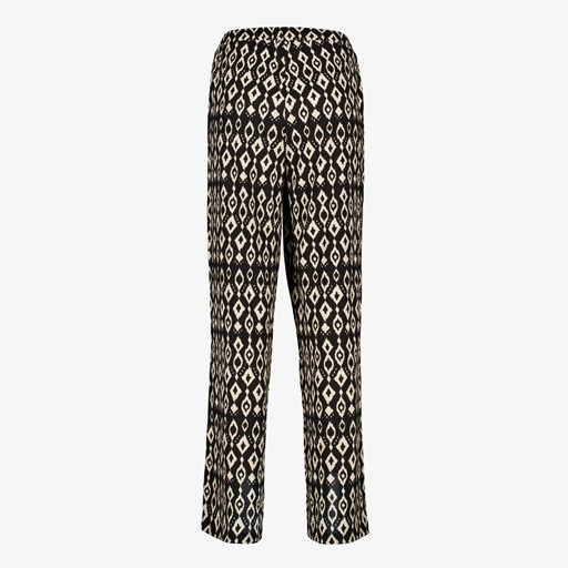Dames pantalon zwart met print
