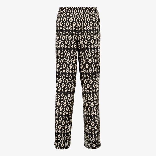 Dames pantalon zwart met print