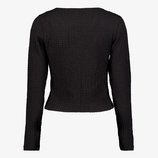 Dames vest met strikkoordjes zwart