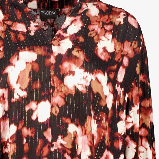 Dames blouse zwart goud
