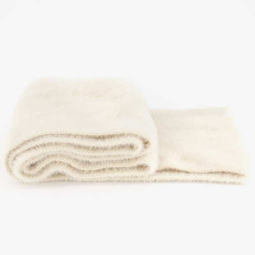 Ribgebreide dames sjaal beige