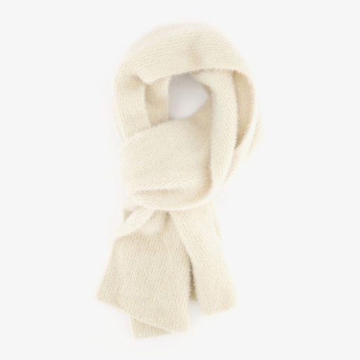 Ribgebreide dames sjaal beige