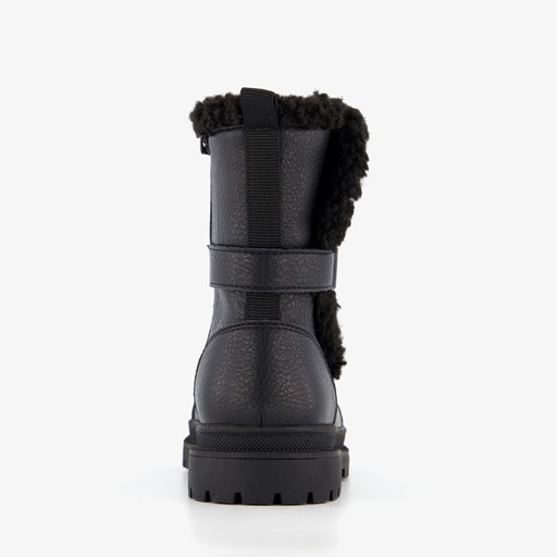 Gevoerde meisjes biker boots zwart