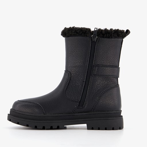 Gevoerde meisjes biker boots zwart