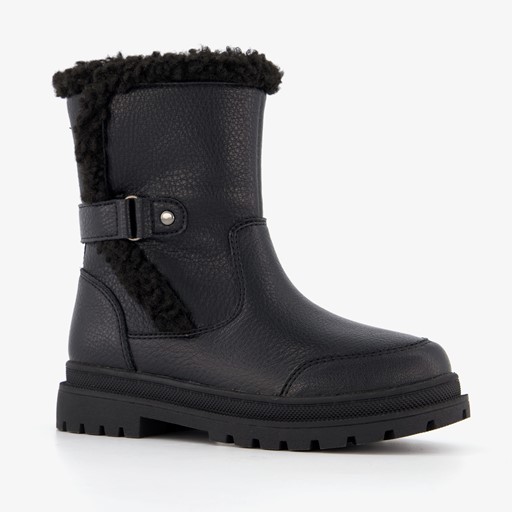 Gevoerde meisjes biker boots zwart