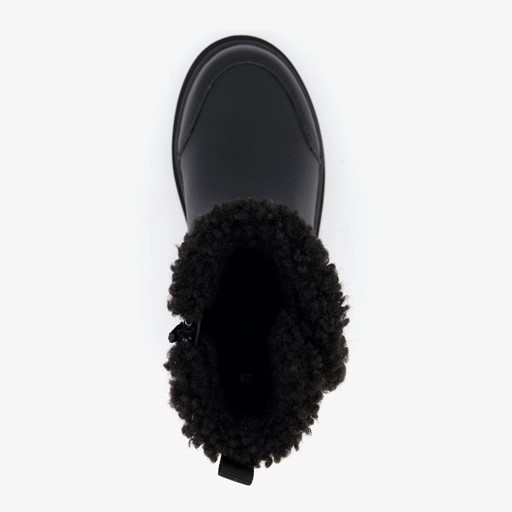 Gevoerde meisjes biker boots zwart