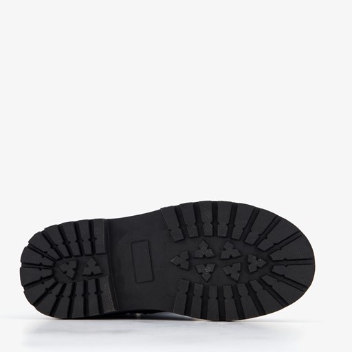 Gevoerde meisjes biker boots zwart