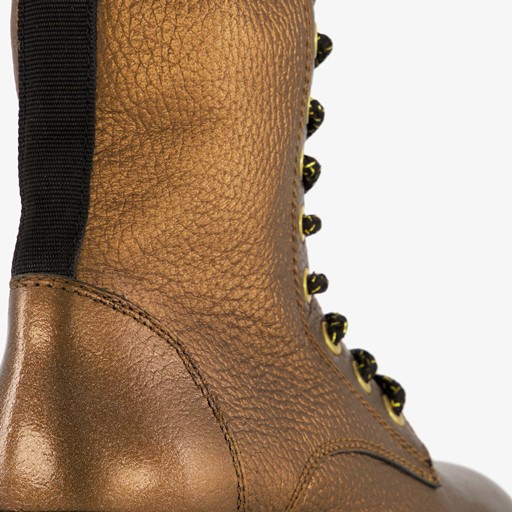 Leren meisjes veterboots brons