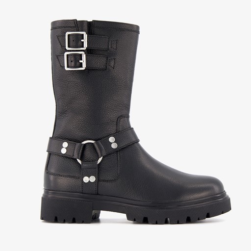 Leren meisjes biker boots