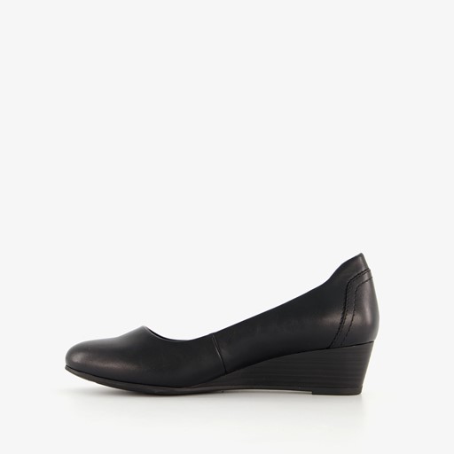 Dames ballerina's met sleehak zwart