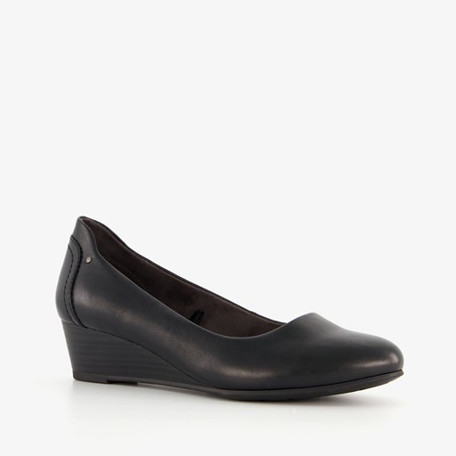 Dames ballerina's met sleehak zwart