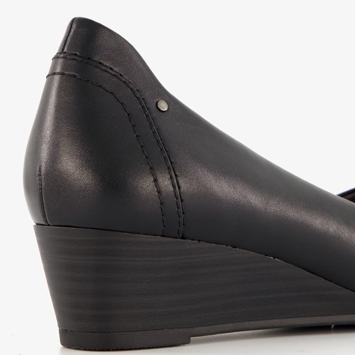 Dames ballerina's met sleehak zwart