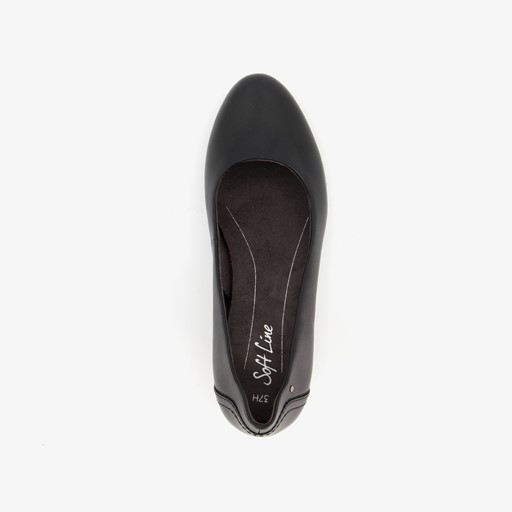 Dames ballerina's met sleehak zwart