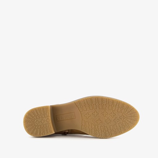 Dames enkellaarsjes met hak cognac