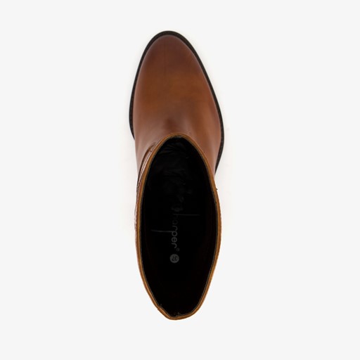 Leren dames western laarsjes cognac