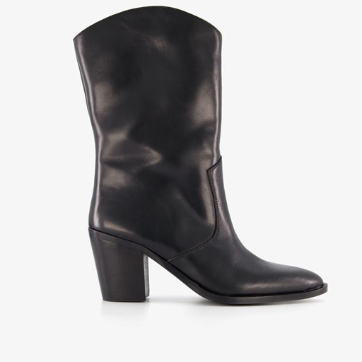 Leren dames western laarsjes zwart