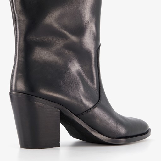 Leren dames western laarsjes zwart