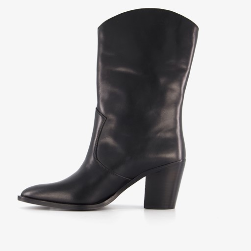 Leren dames western laarsjes zwart