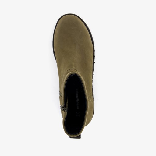 Leren dames boots olijfgroen