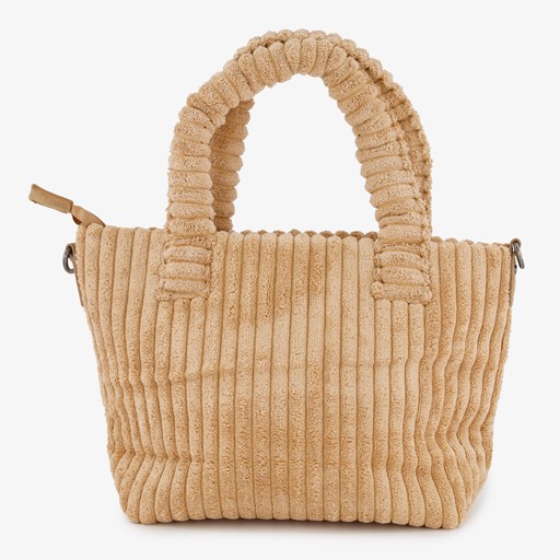 Stoffen schoudertas bruin