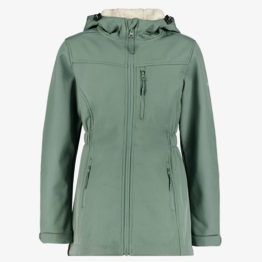 Kinder parka softshell jas groen
