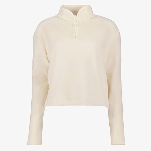 Kort dames fleece vest beige