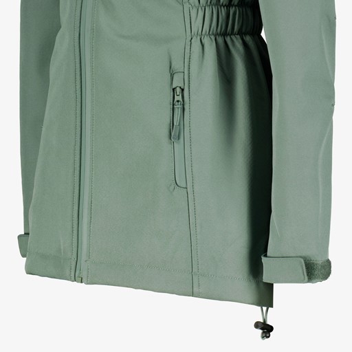 Kinder parka softshell jas groen