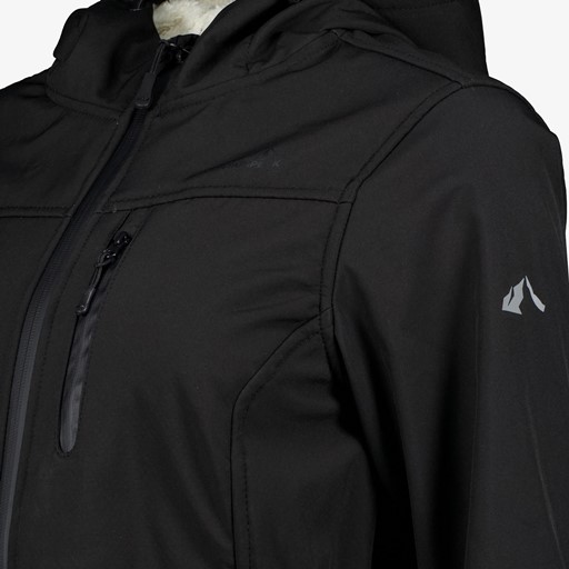 Dames parka softshell jas zwart