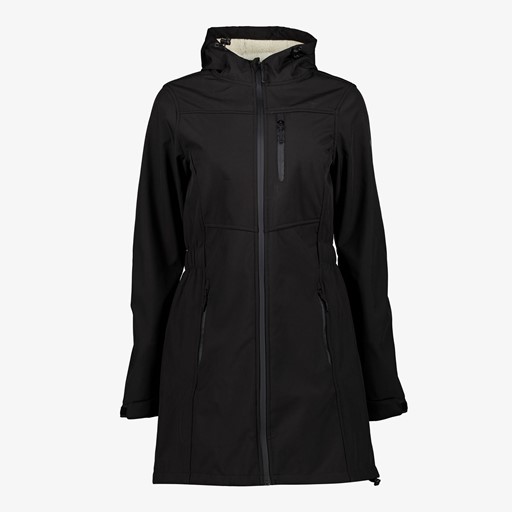 Dames parka softshell jas zwart